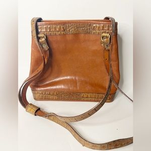 Brahmin Vintage Tuscan Croc Embossed Leather Shoulder Bag